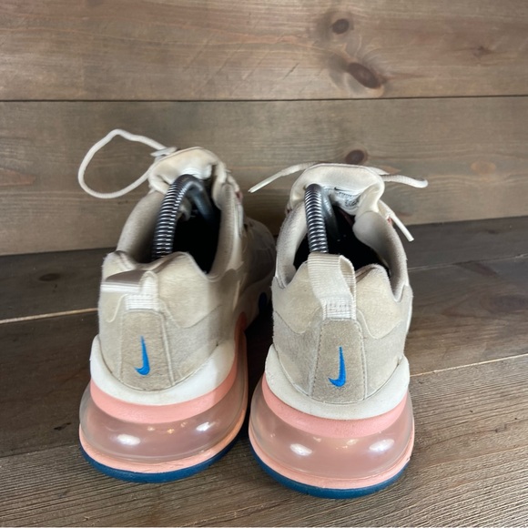 nike air max 270 react womens size 8 shoes beige athletic running sneakers - Picture 5 of 8